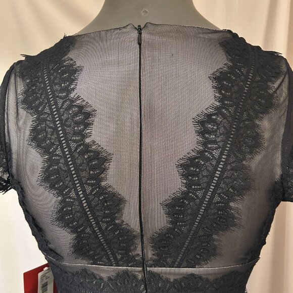(NWT) Elegant Cocktail Dress; Lace & Satin Accents From JS Collection (Size 10) - Picture 6 of 10
